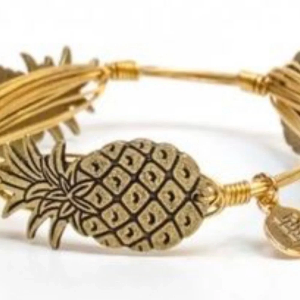Bourbon & Bow Ties Pineapple Wire Bangle Bracelet